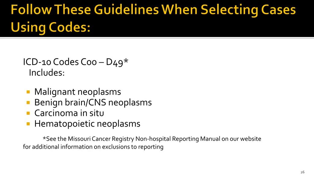 icd 10 codes c00 d49 includes