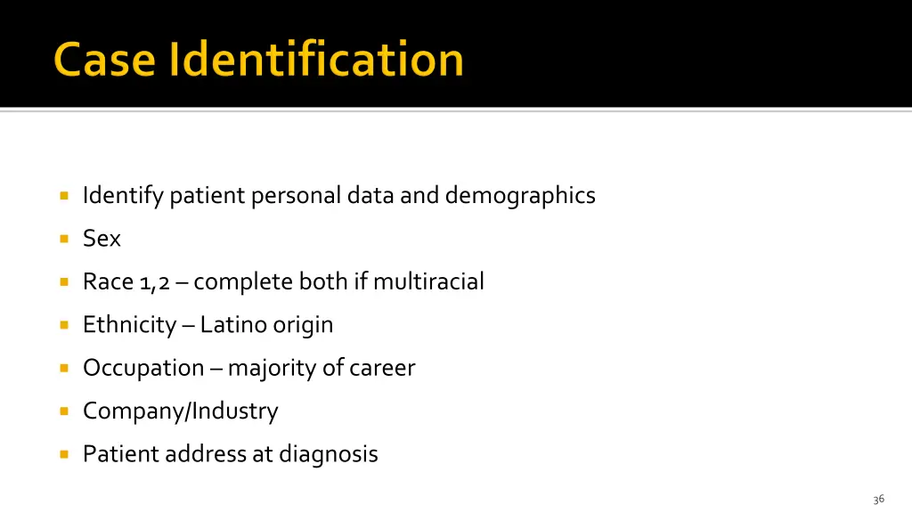 identify patient personal data and demographics