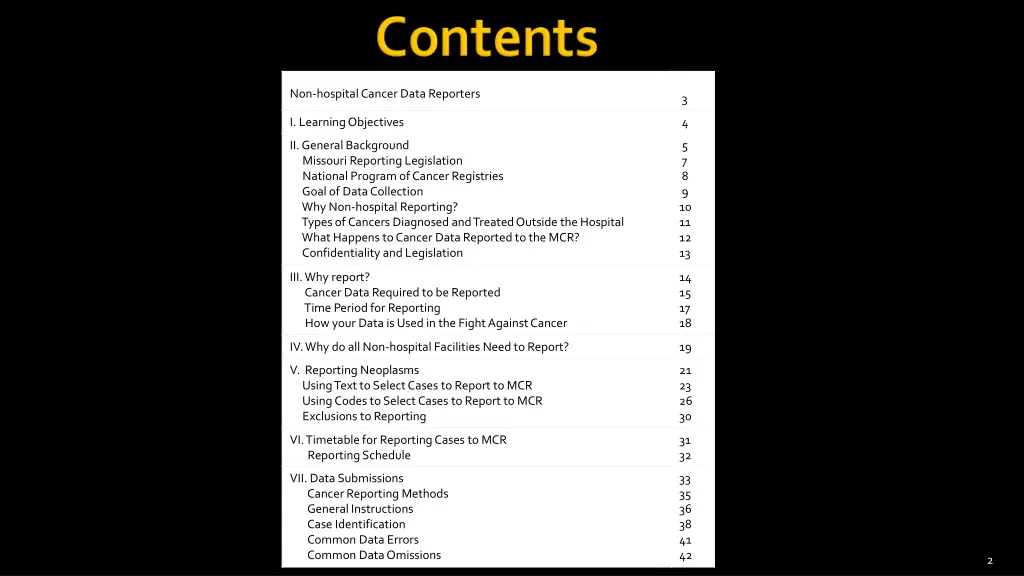 non hospital cancer data reporters