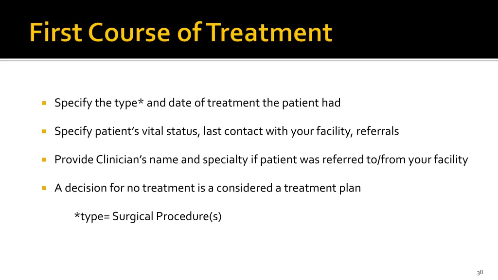 specify the type and date of treatment