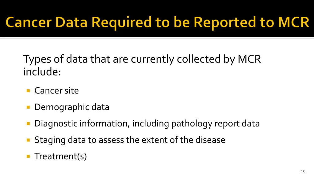 types of data that are currently collected