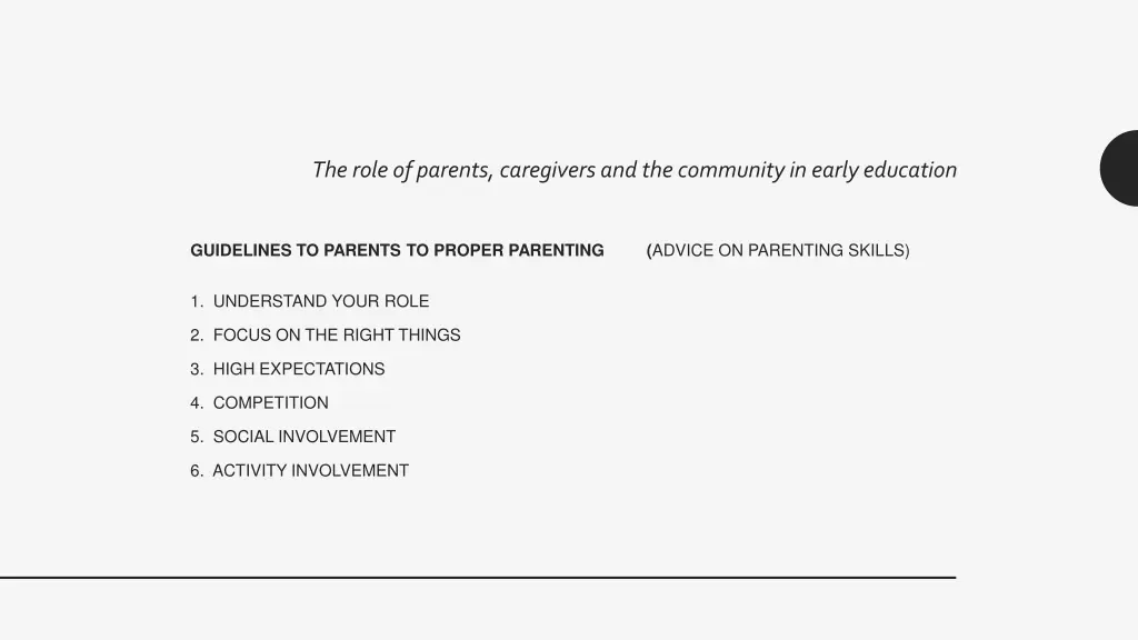 the role of parents caregivers and the community 1