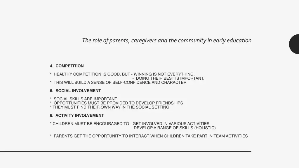 the role of parents caregivers and the community 3