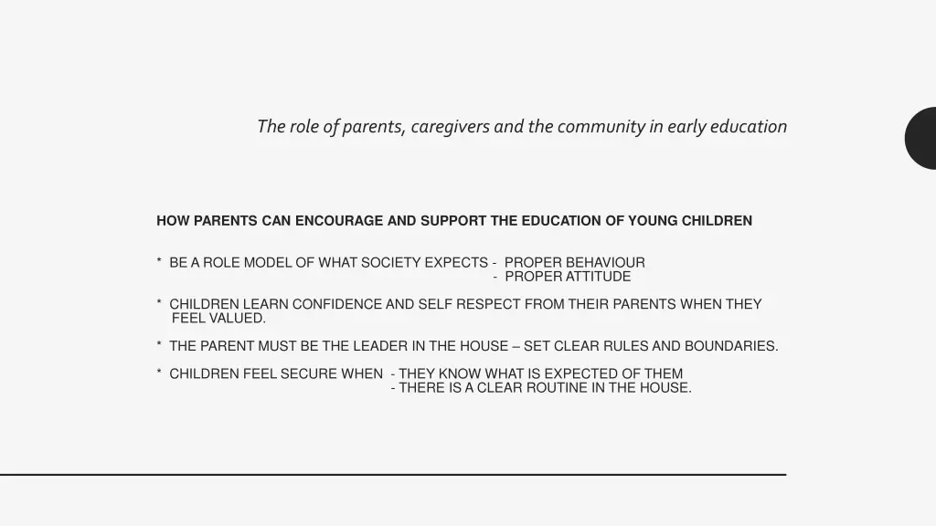 the role of parents caregivers and the community 4