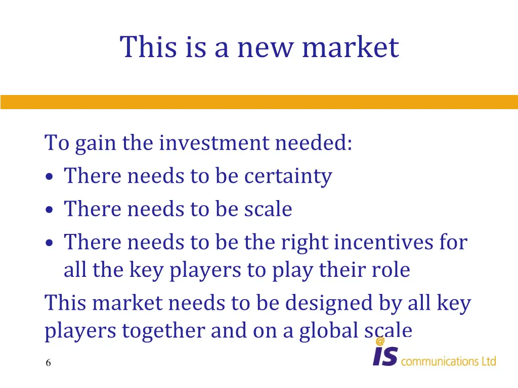this is a new market