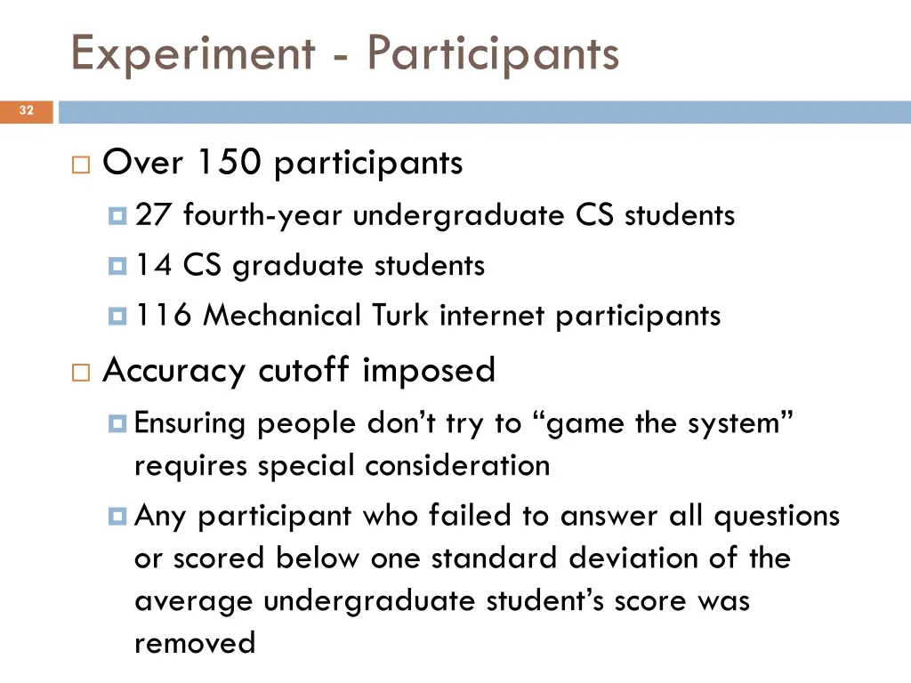 experiment participants