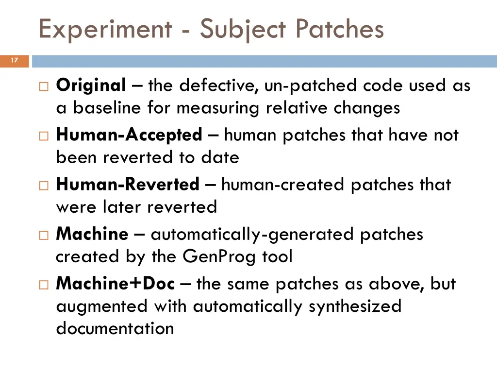 experiment subject patches 1