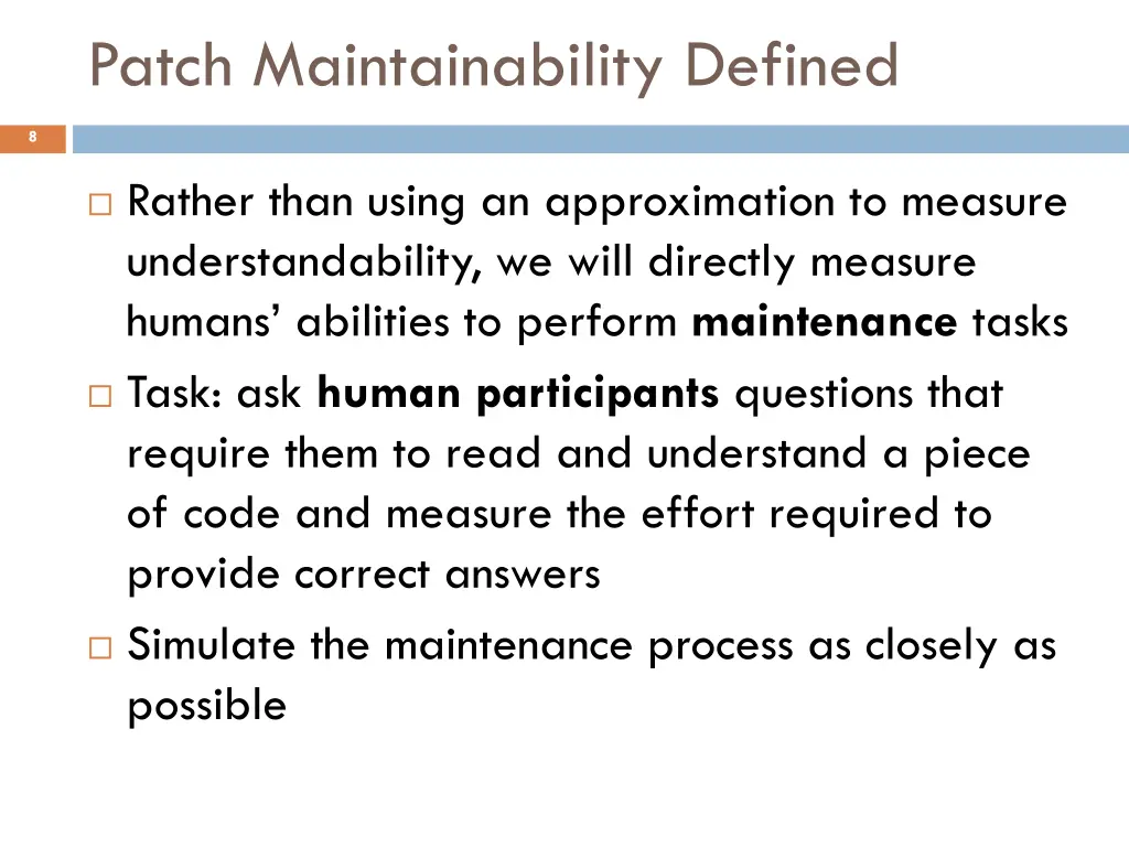 patch maintainability defined