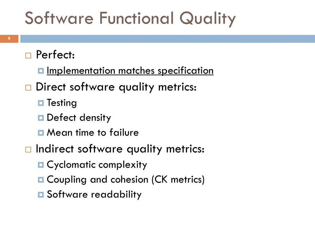 software functional quality