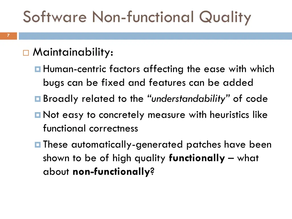 software non functional quality