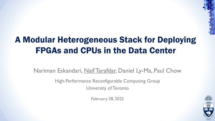 a modular heterogeneous stack for deploying fpgas