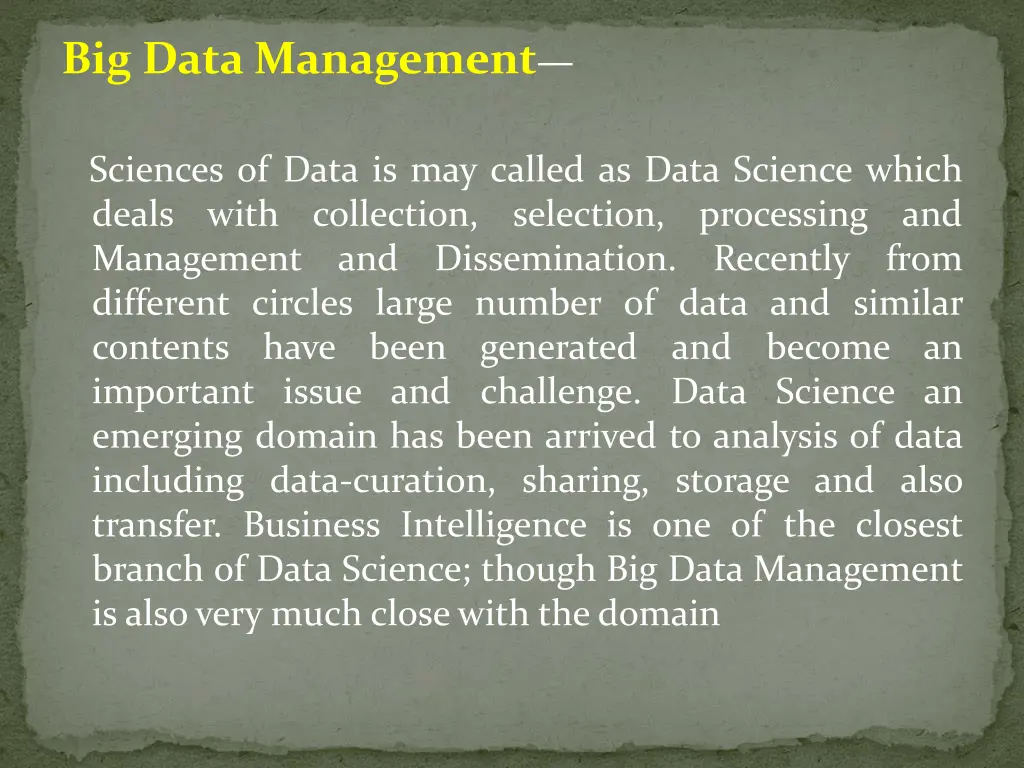 big data management