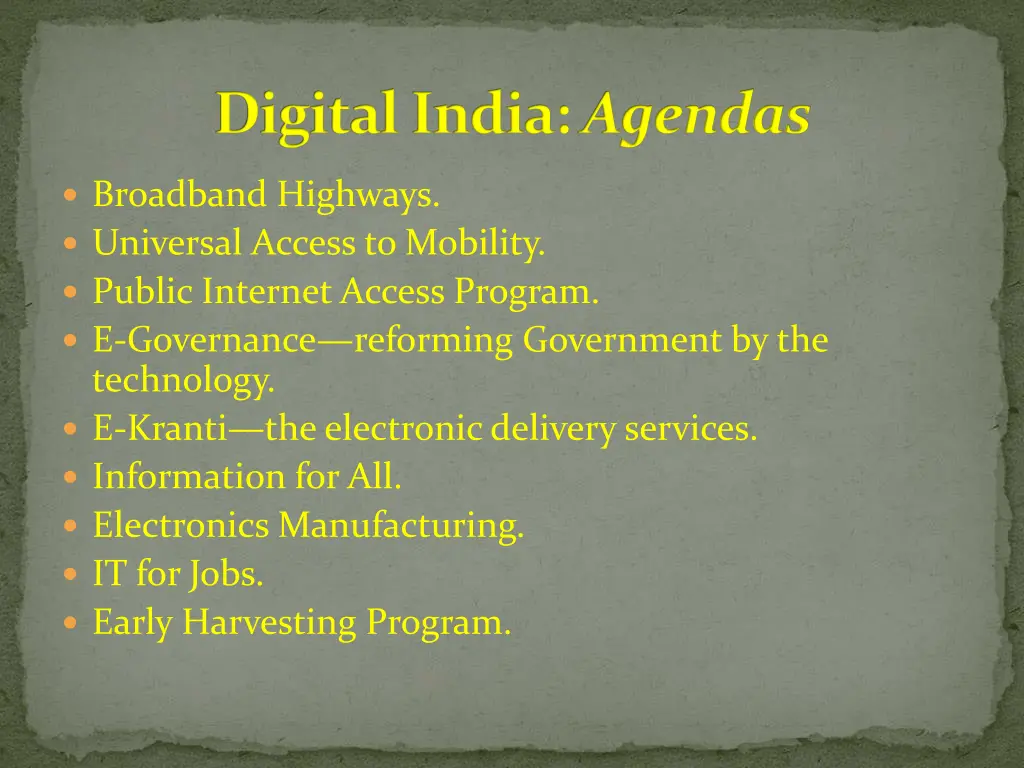 digital india agendas