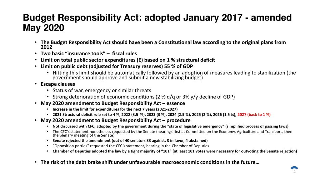budget responsibility act adopted january 2017