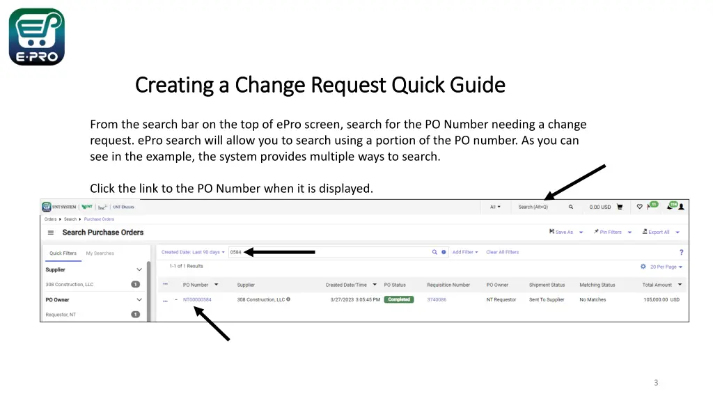 creating a change request quick guide creating