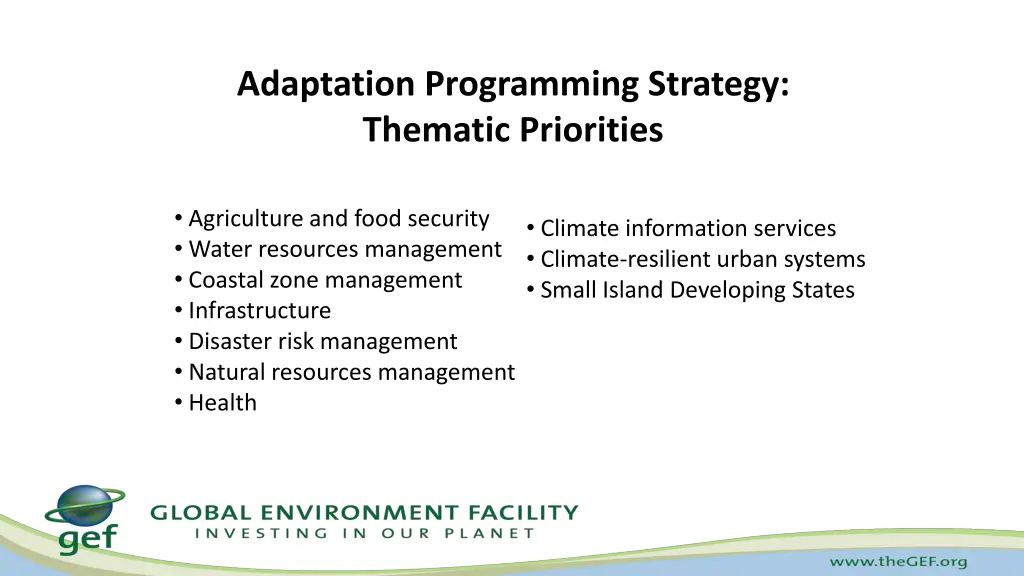 adaptation programming strategy thematic