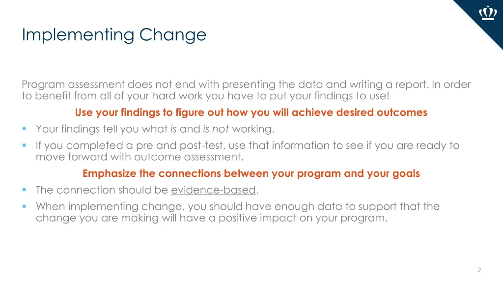 implementing change