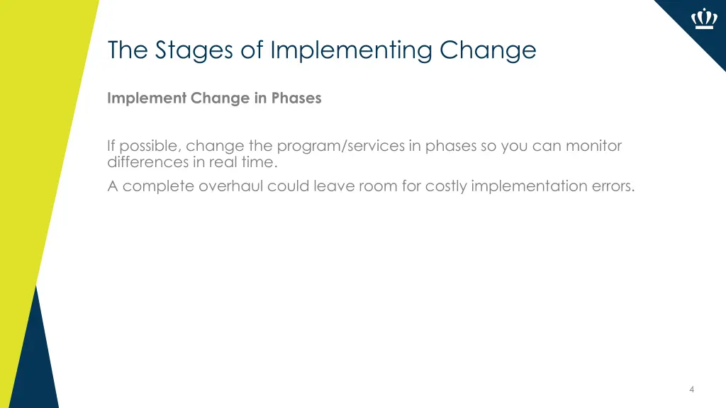 the stages of implementing change 1