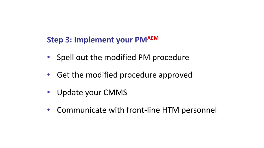 step 3 implement your pm aem