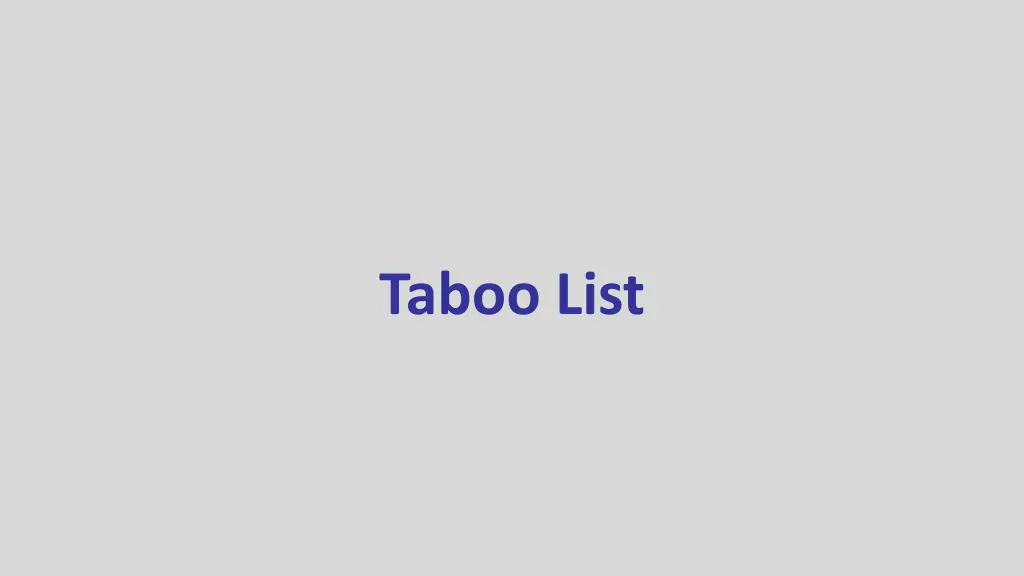 taboo list