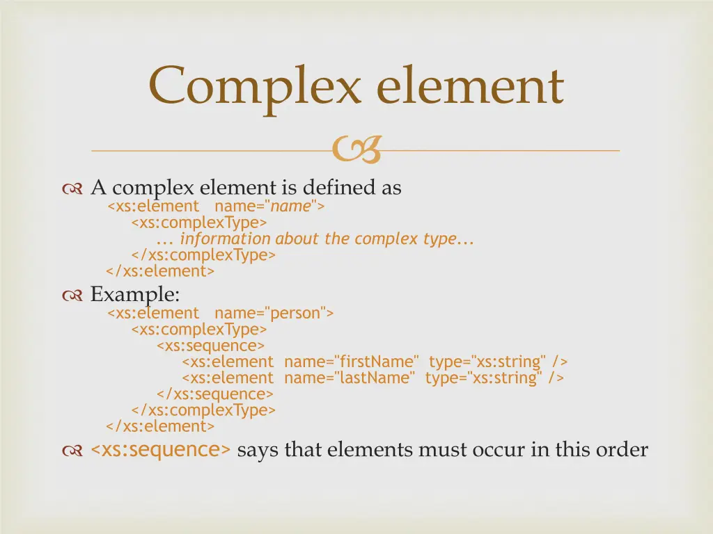 complex element