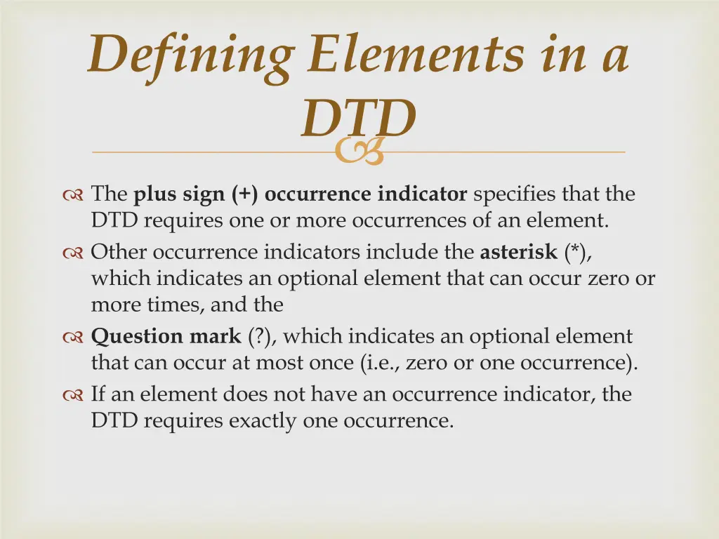 defining elements in a dtd