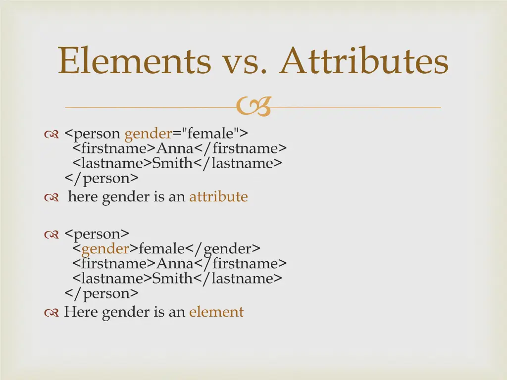 elements vs attributes