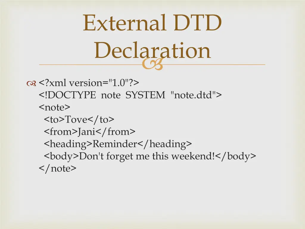external dtd declaration
