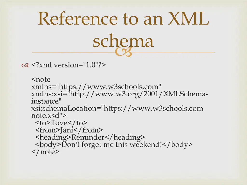reference to an xml schema