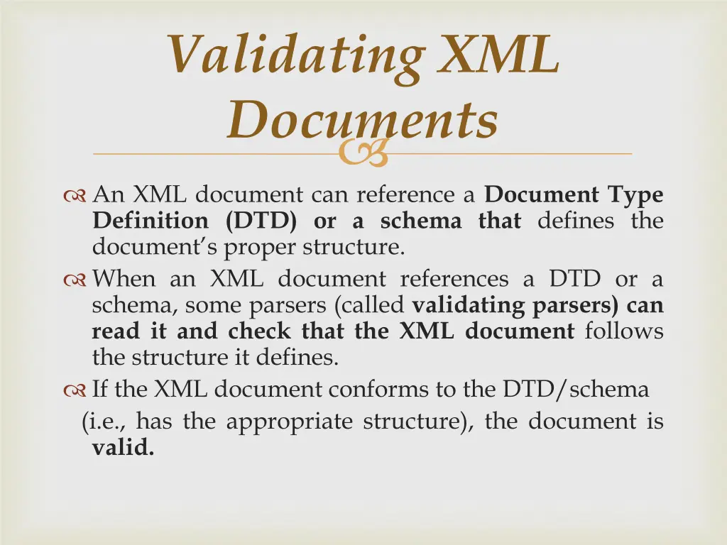 validating xml documents