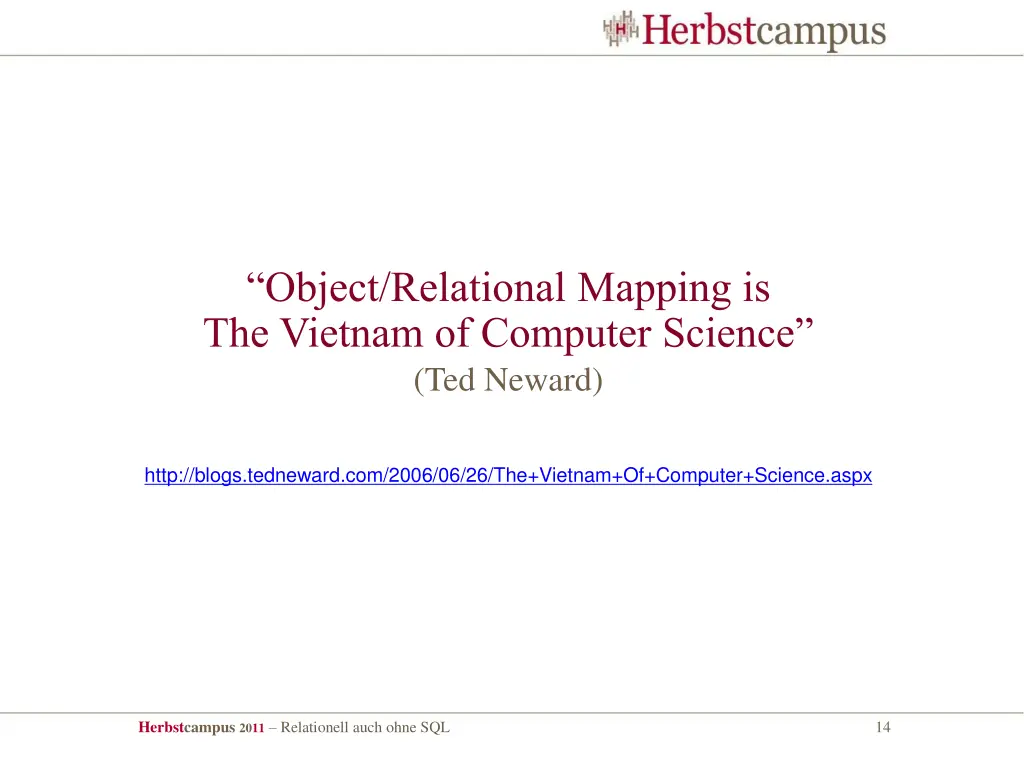 object relational mapping is the vietnam