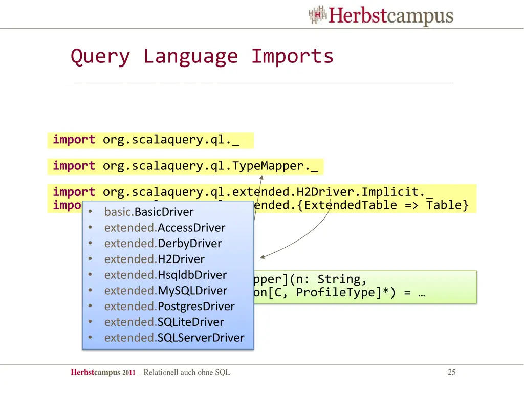 query language imports