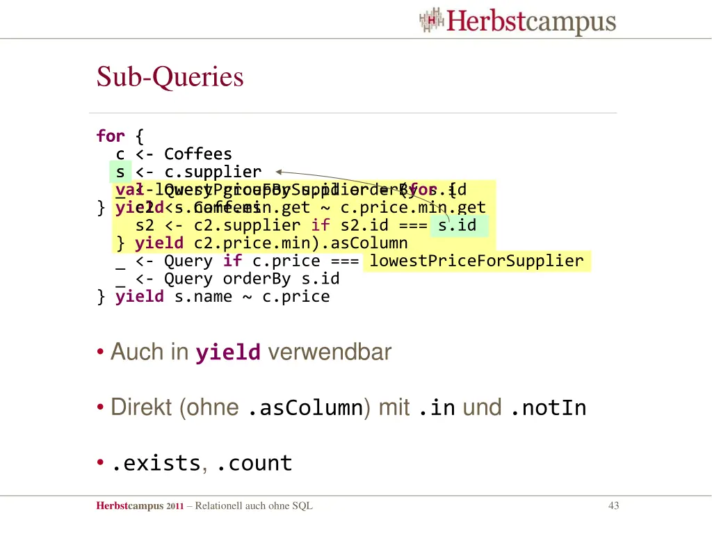 sub queries