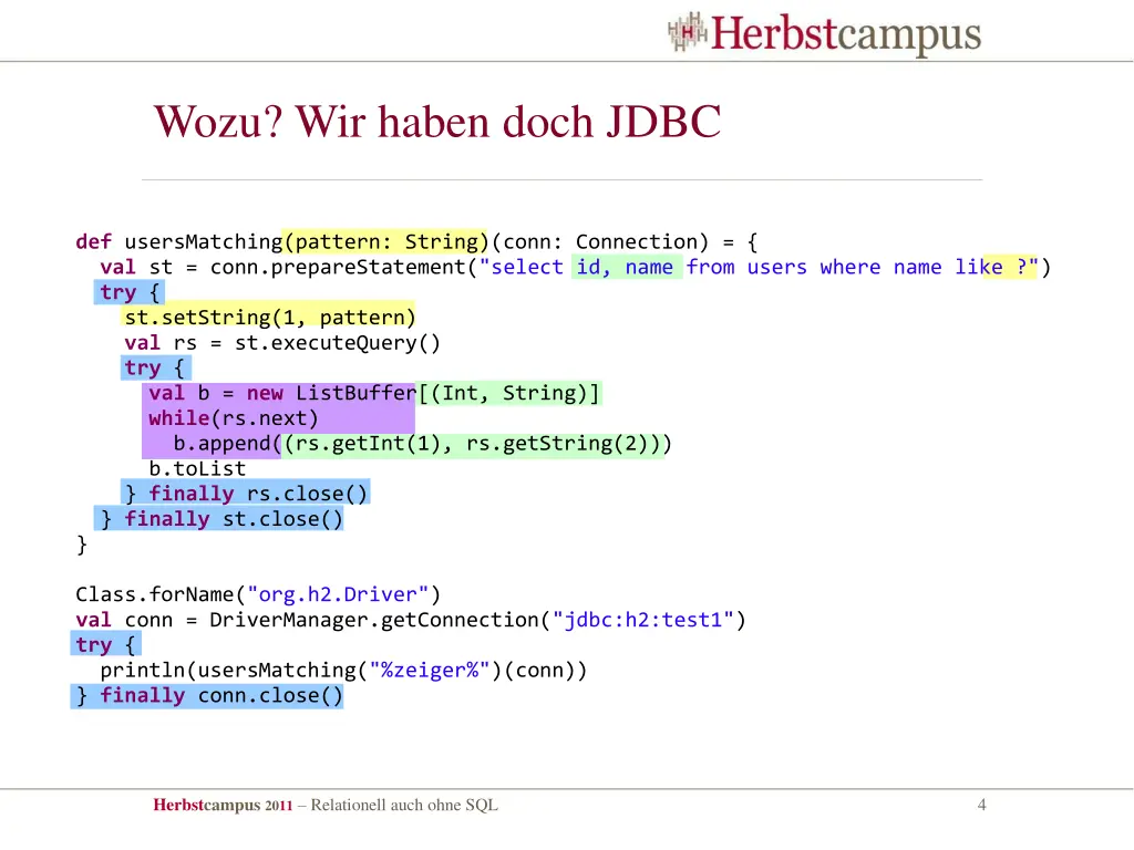wozu wir haben doch jdbc 1