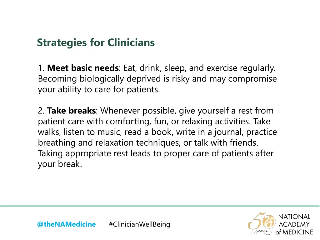 strategies for clinicians
