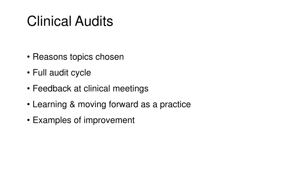 clinical audits
