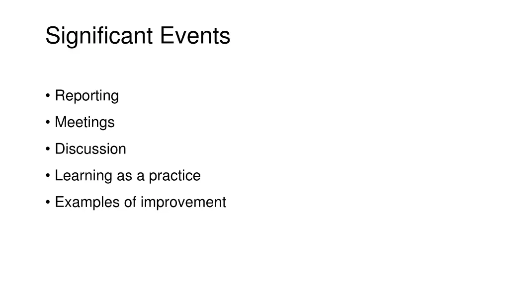 significant events