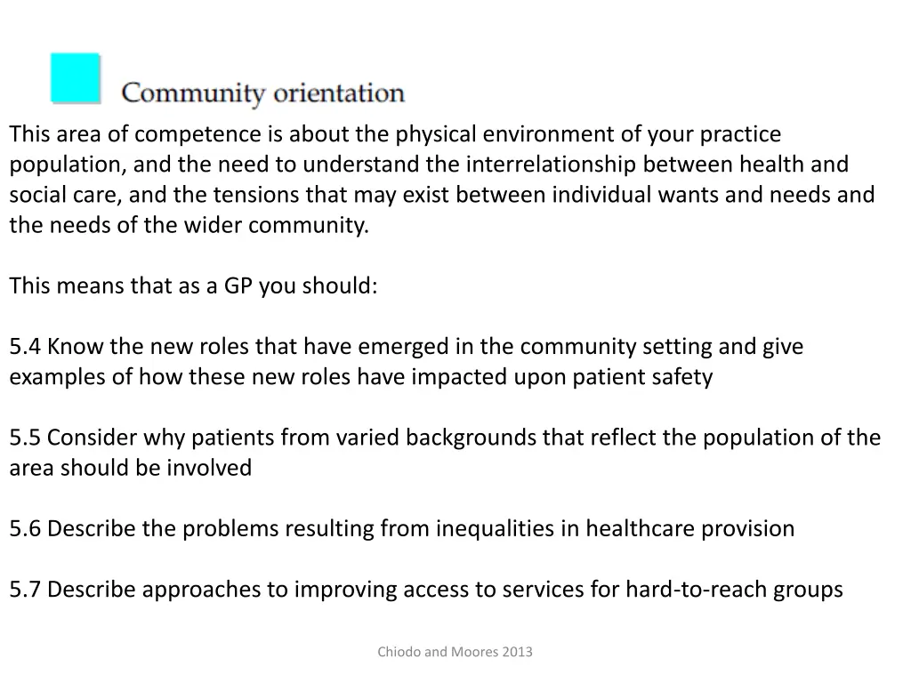 this area of competence is about the physical 1