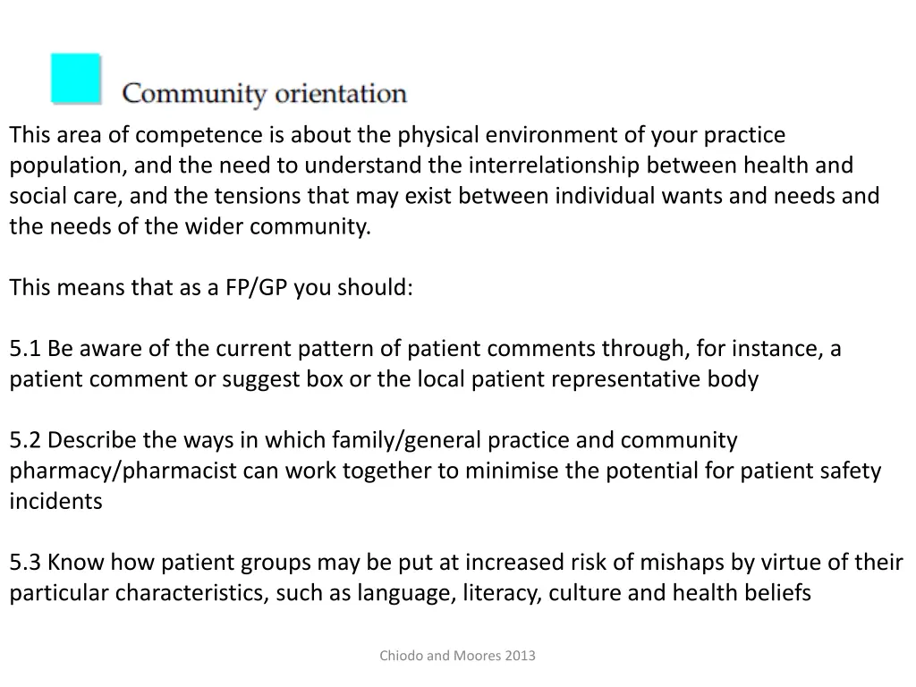 this area of competence is about the physical