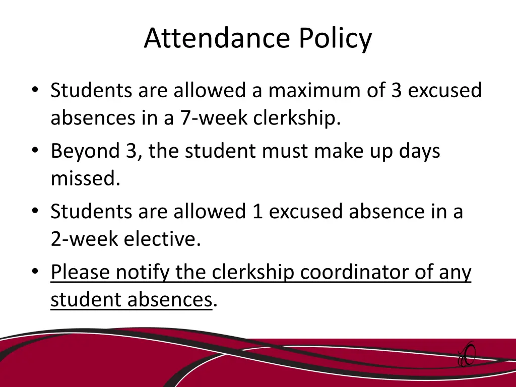 attendance policy