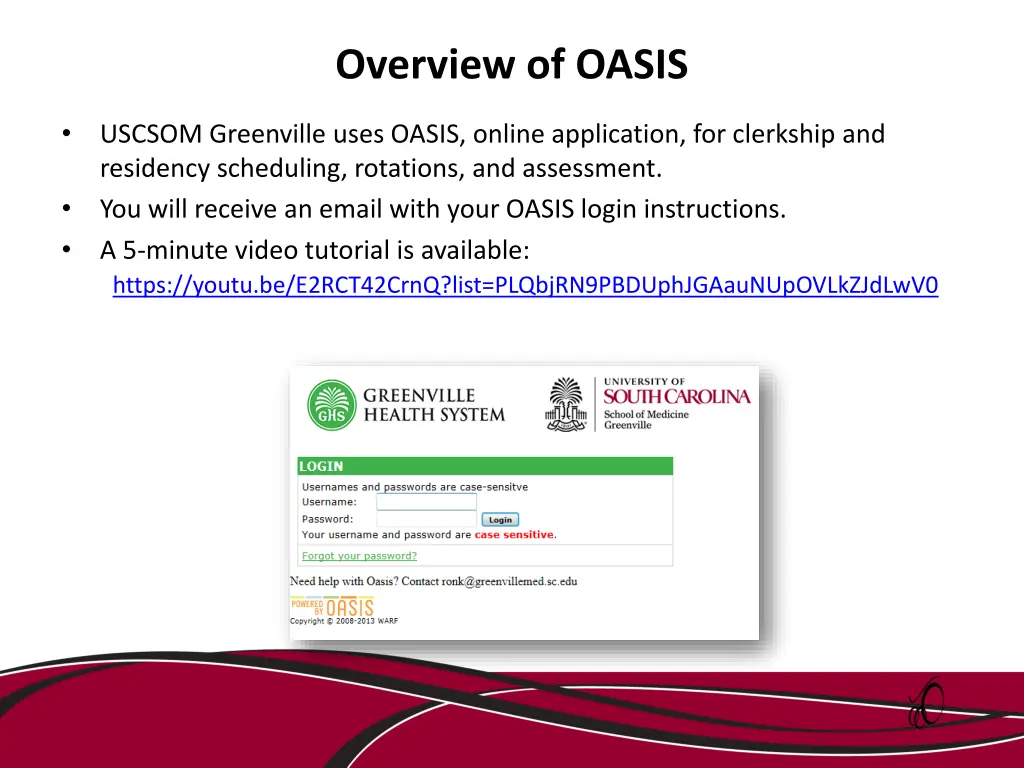 overview of oasis