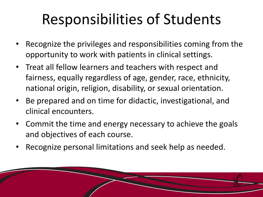responsibilities of students
