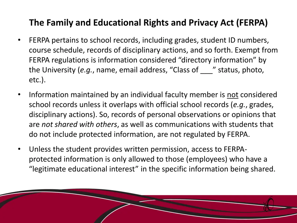 the family and educational rights and privacy