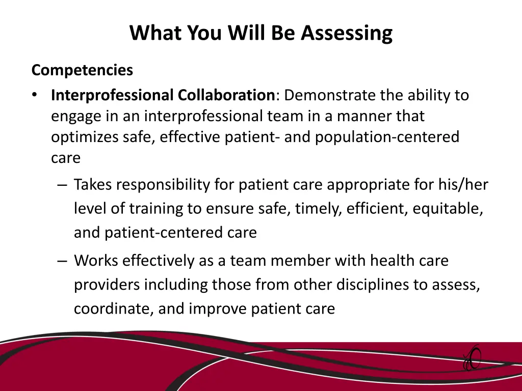 what you will be assessing 5