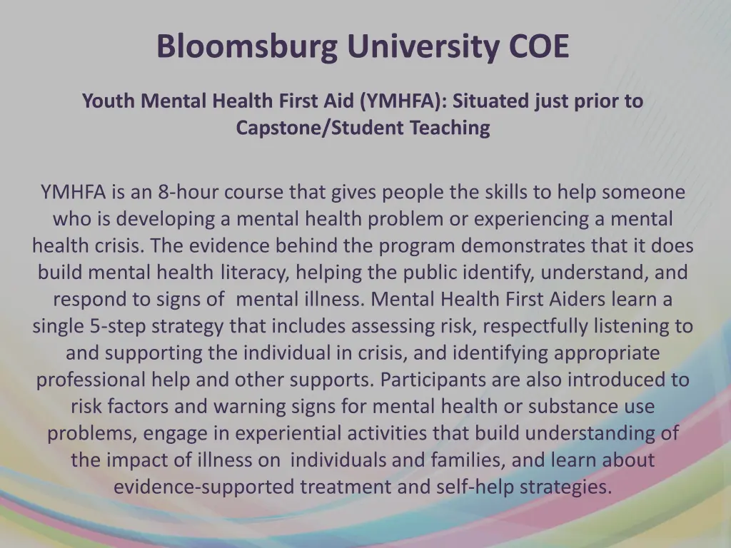 bloomsburg university coe