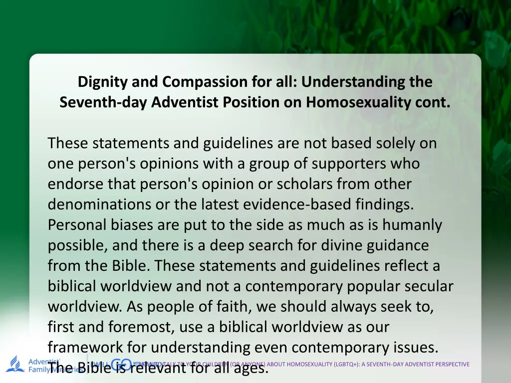 dignity and compassion for all understanding 1