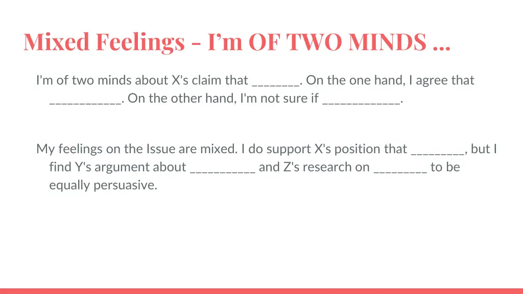 mixed feelings i m of two minds