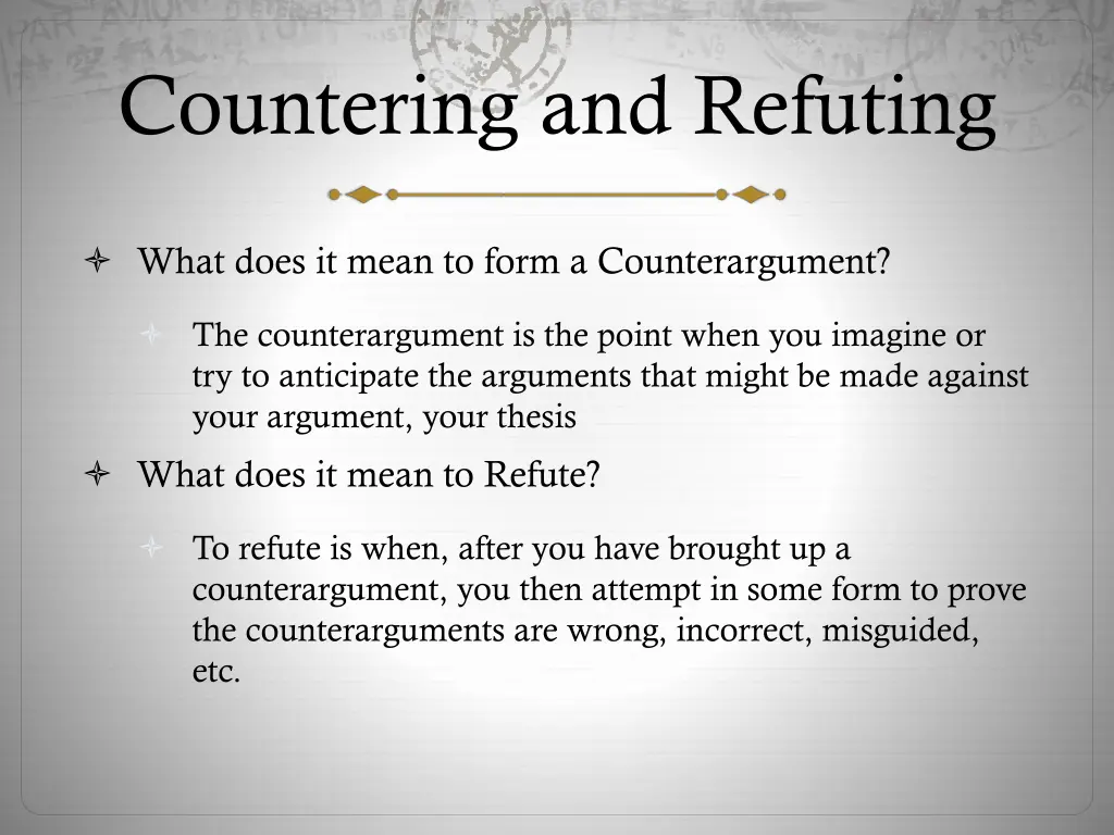 countering and refuting