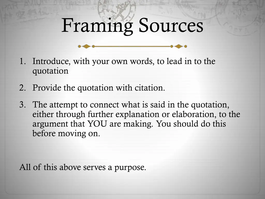 framing sources