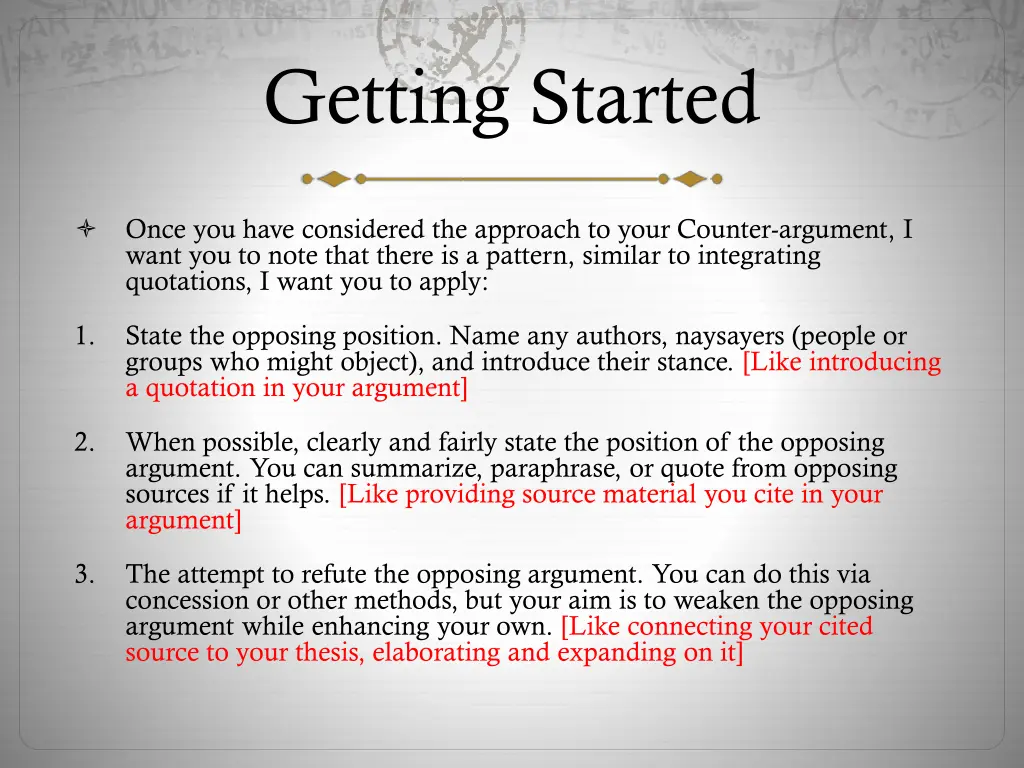 getting started